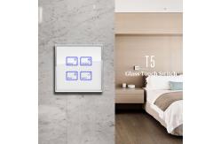 China Touch Screen Blue Light Wall Switch RS485 Glass Cover Controlling Light supplier