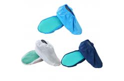 China Functional Esd 100% Polyester With Conductive Fiber Anti Static Cleanroom Overshoes supplier