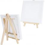 Small Painting Art Set With Easel And Canvas , Stretched Canvases Panels Pack OEM for sale