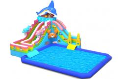 China Kids Inflatable Water Park With Shark Slide & square water pool supplier