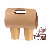 350g Kraft Single Double Cup Takeaway Coffee Cups Holder for sale