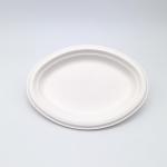 Heavy Duty Party Biodegradable Bagasse Tableware Plates Oval Shape for sale