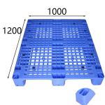 Static Load 6000 Kg Rackable Plastic Pallets Euro Standard HDPE Blue 1200x1000 for sale