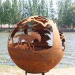 3mm Thickness Corten Steel Gas Fire Pit Natural Rusted Surface Finish for sale