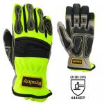 High Visible Glass Fiber Rescue Extrication Gloves Elasticized Turtleneck Cuff for sale