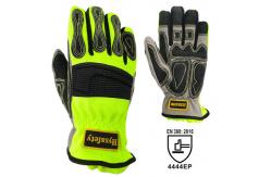 China High Visible Glass Fiber Rescue Extrication Gloves Elasticized Turtleneck Cuff supplier