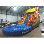 Best sale rainbow inflatable water slide bright colour inflatable slide with pool