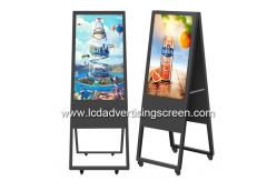 China Double Screen 32in Floor Stand Folding Digital Menuboard With LED Backlight supplier