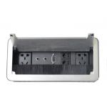 Silver Brush Table Socket Box 5mm Alloy Plate 2 Universal Power Plug for sale