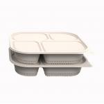 BRC Degradable Disposable Cornstarch 3 Compartment Food Container for sale