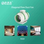 Commercial Industrial Duct Fan Oblique Flow Extraction Ventilation 6 Inch Inline For Hotel for sale