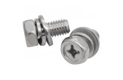 China Right Hand Thread Cross Recessed Hexagon Bolt With Indentation And Washer Assemblies supplier