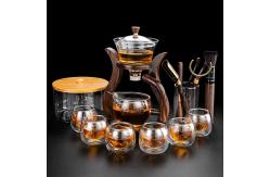 China Bamboo Stand Borosilicate Glass Tea Infuser Cup supplier