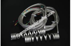 China Hot Runner Coil Heaters Spring Heater With Stainless Steel Braided Protection Sleeve supplier