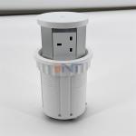 Custom 3-Outlet Pop-Up Outlet Tower PVC and Aluminum Kitchen Table Power Socket With Wireless Charger Desktop Pop-Up Sockets for sale