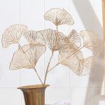 New Year's Ginkgo Leaf Bouquet Golden Interior Decoration Leaves Silk Flowers Tianjin Manufacturer Customized Processing Fake Flowers for sale