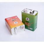 3L Olive Oil Green Tin Spout Cap UN Large Rectangular Tin Containers for sale