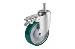 China Aluminum Polyurethane Caster Wheels With Ball Bearings , Industrial Medium Heavy Duty Casters supplier