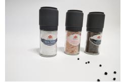 China Plastic Cap Plastic Jar Clear Pepper Grinder With Refillable Design supplier