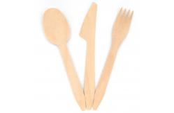 China Disposable Biodegradable 185mm Wooden Strong Knife Fork And Spoon Old Style supplier