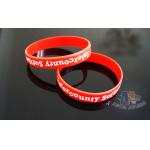 Personalized Red Custom Plastic Bracelets PVC Bracelet 2D Design OEM Available for sale