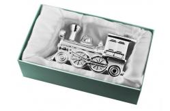 China Classical Silver Plating Zinc Alloy Train Coin Bank 145*55*85mm OEM supplier