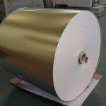 Golden Vacuum Metallized Paper ISO  Foil Paper Roll 67GSM With High Wet Strength for sale