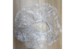 China PE Plastic Transparent Disposable Head Cap Waterproof Salon Hair Dry Processing supplier
