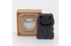 China 100% Organic Frog Bath Sponge Charcoal Konjac Sponge Cleansing Puff 7x3.5cm supplier