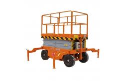 China Outdoor 11m Scissor Lift Manual Towable Mobile Hydraulic Lift supplier