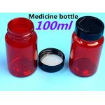 Red Empty Prescription Bottles 150ml Plastic Containers For Medicines for sale