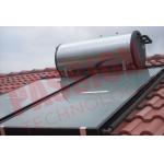White Steel Compact Pressure Flat Panel Solar Hot Water Systems With Solar Collector for sale