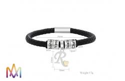 China 17g Antifatigue Beads Mens Engraved Bracelets With Alphabet Charm supplier
