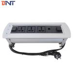 Silver  Desktop Pop Up Multimedia Connector  With  3* Universal Power for sale