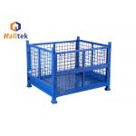 1000kg Powder Coating Steel Foldable Pallet Storage Cage for sale