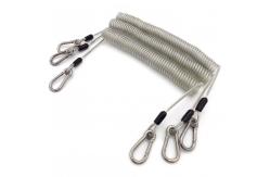 China Professional Adjustable Retractable Safety Plastic Coated Spring Steel Coiled Tool Lanyard supplier