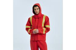 China 330gsm Concealed Front Zipper Fire Protection Clothing , EN11612 Flame Resistant Apparel supplier