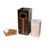 Hotel Lobby Stainless Steel Rectangle Trash Can Shopping Mall Hotel Elevator Entrance Vertical Square With Ashtray Peel Bucket for sale