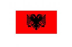 China Knitted Polyester Albania Flag 90x150cm Outdoor Canvas Header With Grommets supplier