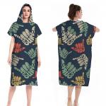Microfiber Beach Towel Bath Robe Printed Surf Poncho Beach Towel for sale
