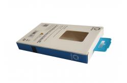 China Recyclable Blue Electronics Cardboard Box With PVC Windows Earphone Packaging supplier
