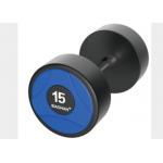 Fashion Gym Weights Dumbbells , Black PU Dumbbells With  Stainless Handle for sale