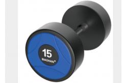 China Fashion Gym Weights Dumbbells , Black PU Dumbbells With  Stainless Handle supplier