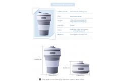 China Microwavable Odorless 350ML Collapsible Silicone Coffee Cup supplier