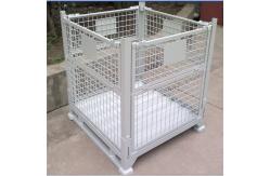 China Steel Collapsible Pallet Container , Stackable Rigid Wire Containers With Targets On Feet supplier
