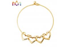 China 65MM Womens Engraved Bracelets With Heart Pendant supplier