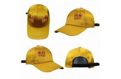 China Yellow Girls 6 Panel curved Cap / Custom Embroidered Baseball Caps Plain Pattern supplier