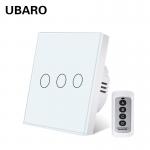 Smart Home White Tempered Glass Panel Wireless Remote Switch Controllable Remote Wall Switch 0 - 20 Meters for sale