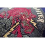 Semicircle Shape Custom Embroidery Patches For Jackets Laser Cut Basis Finishing