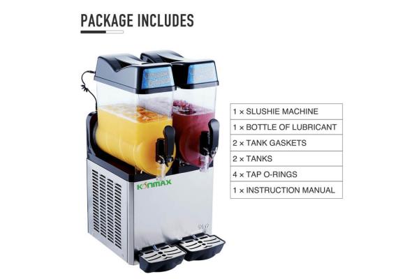 2 Bowl Granita Slush Machine ACC Compressor Double R404a Cocktail